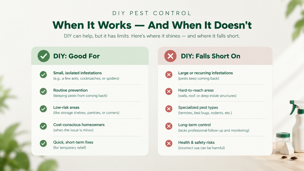 DIY vs Professional Pest Control: When Each Makes Sense